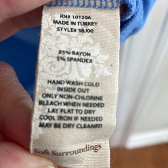 Soft Surroundings blue faux wrap shirt. 2X - Picture 5 of 6